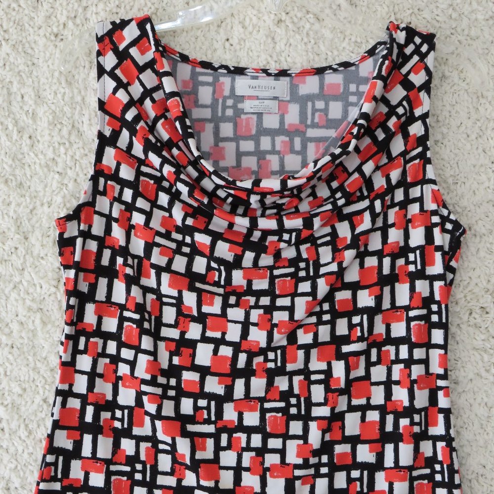Van‎ Heusen Women's Sleeveless Cowl Neck Blouse Small Multicolor Made in U.S.A.